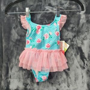Penelope Mack LTD SwimSuit Floral Flamingos UPF 50+ 12 Months